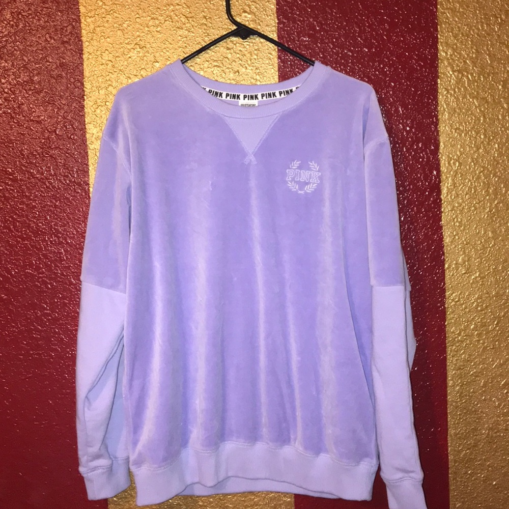 Lilac velvet Victoria secret pink crew sweater